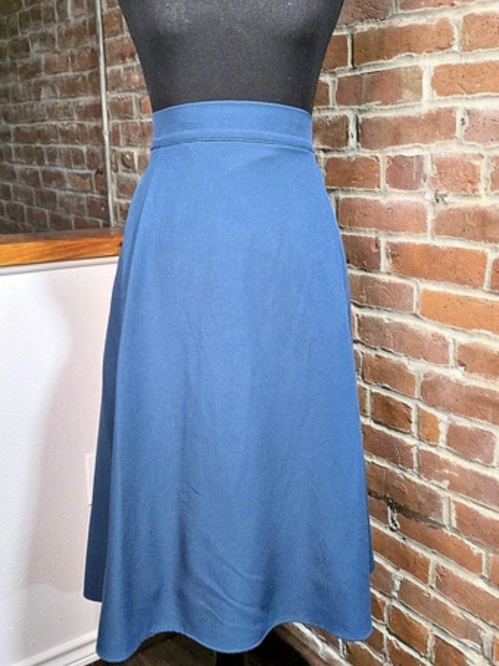 Laura Byrnes California Teal Blue High Waisted Circle Skirt Plus Size 3X